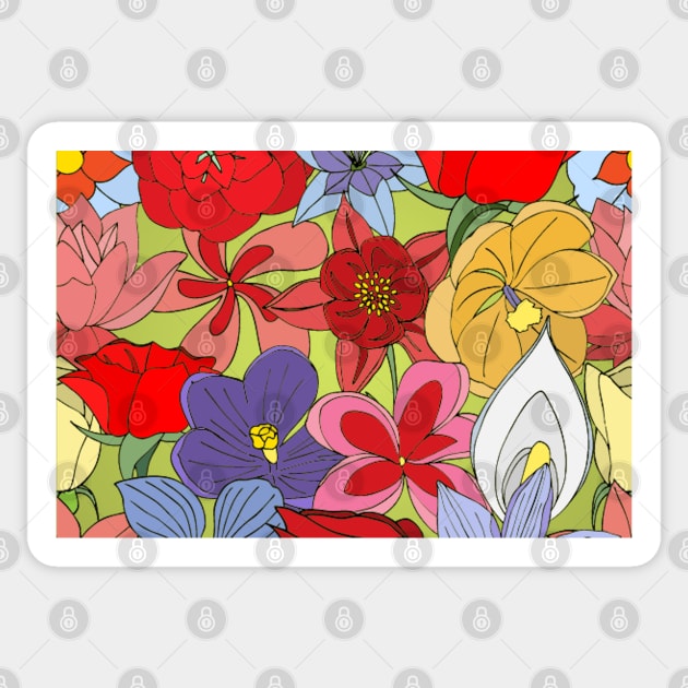 Unique Floral Pattern Sticker by Pris25